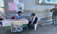 برپایی میز خدمت و حضور فعال بسیج جامعه پزشکی در موکب شهرستان طالقان در اتوبان کرج_تهران ورودی چندار در مراسم تشییع رهبر شهید