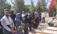 گزارش حضور همکاران مرکز بهداشت غرب کرج در مراسم تجدید میثاق با شهدای مدافع سلامت